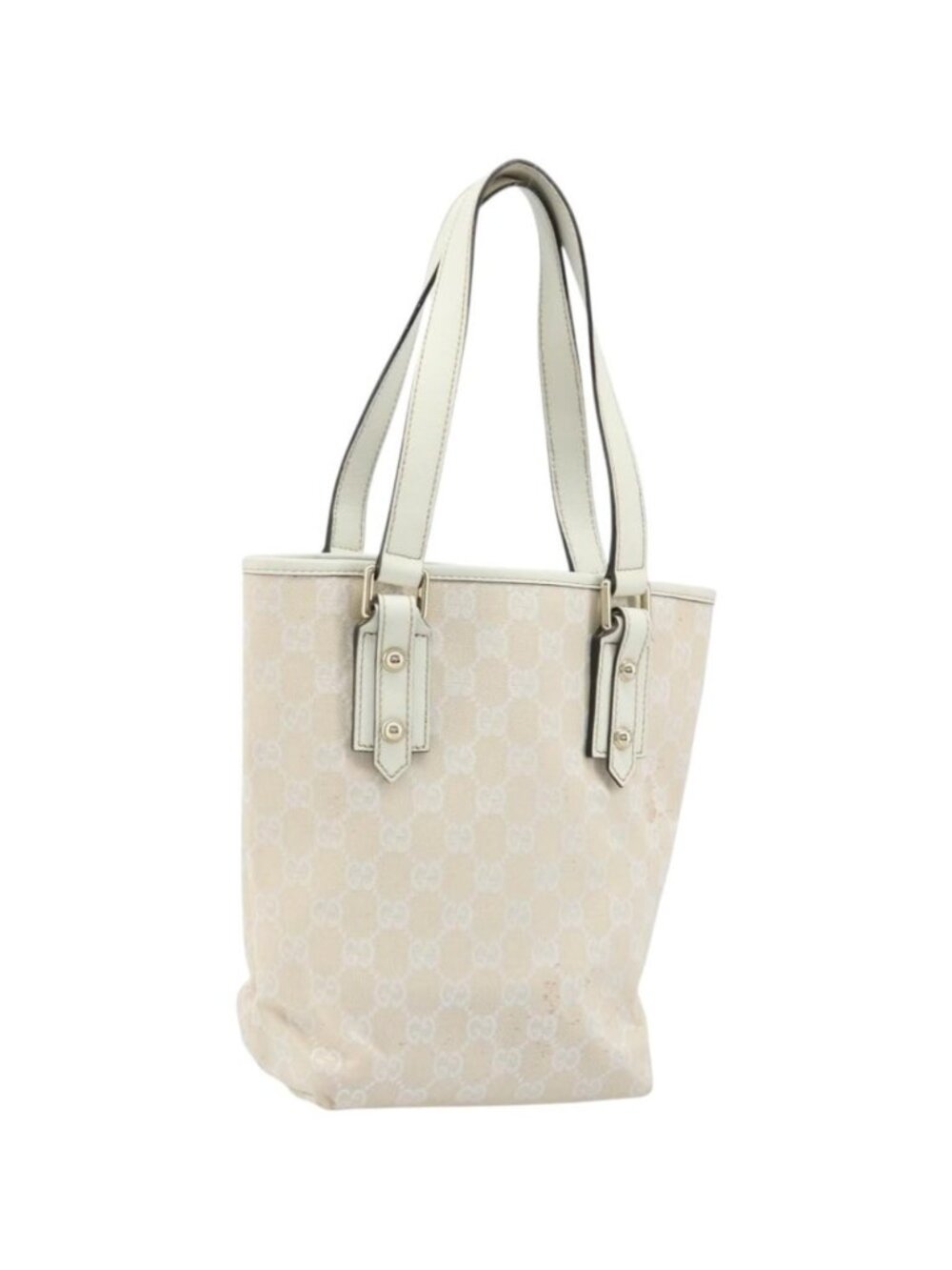 GUCCI GG Canvas Tote Bag Outlet Gold White 257250